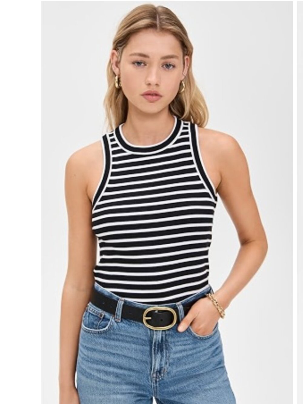 NWOT Veronica Beard Jordyn Cropped Tank Top Striped, XS